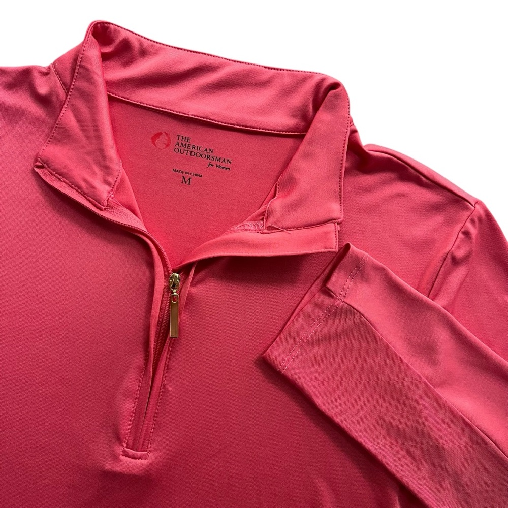 The American Outdoorsman Womens M Calypso Coral Sun Protect Quarter Zip Pullover